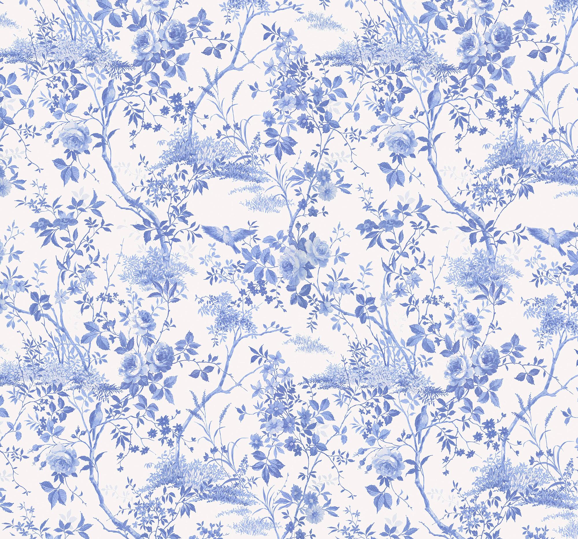 Fototapete R3-034 Charming Bloom - Blau/Weiß, Trend (300/280cm)