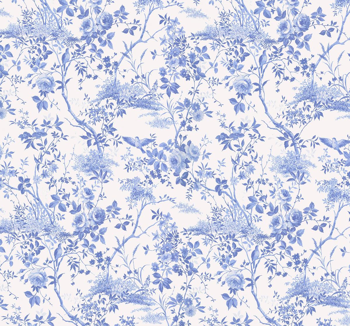 Fototapete R3-034 Charming Bloom - Blau/Weiß, Trend (300/280cm)