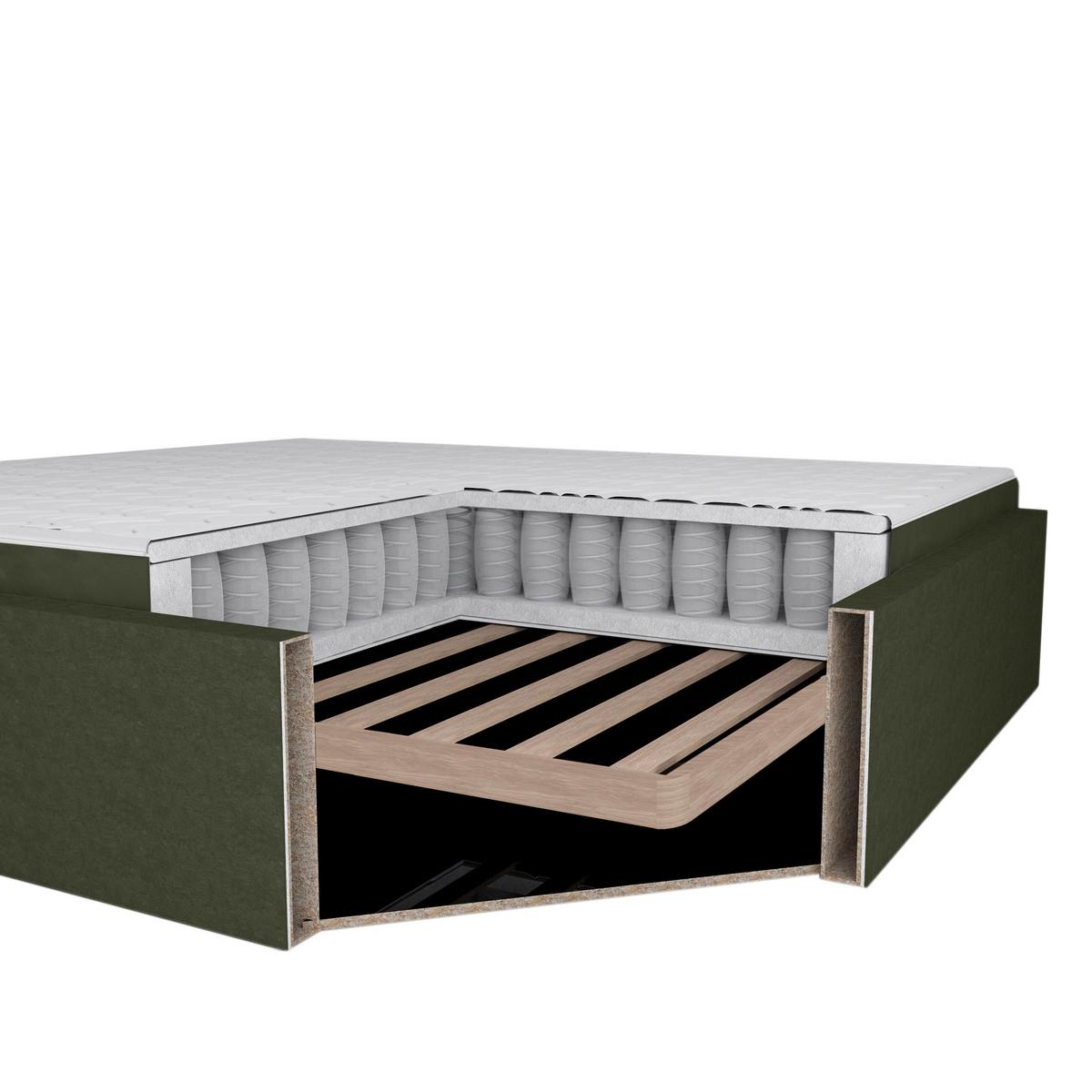 Boxspringbett  Mit Stauraum 180x200 Cm  Sorento - Anthrazit/Schwarz, MODERN, Textil (180/200cm) - Livetastic
