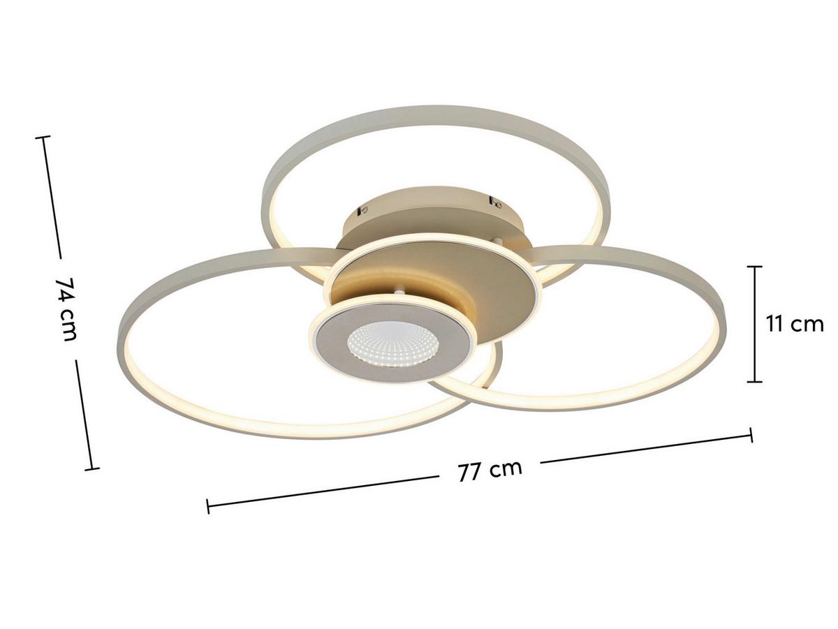 STROPNÍ LED SVÍTIDLO SEHR - pískové barvy/šampaňská, Moderní, kov/plast (74/77/11cm) - Mömax