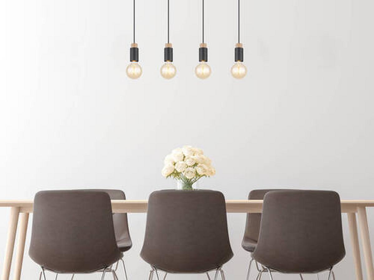 Függőlámpa 54045-4h - sötétbarna/fekete, Design, műanyag/fa (75/8/120cm) - Globo