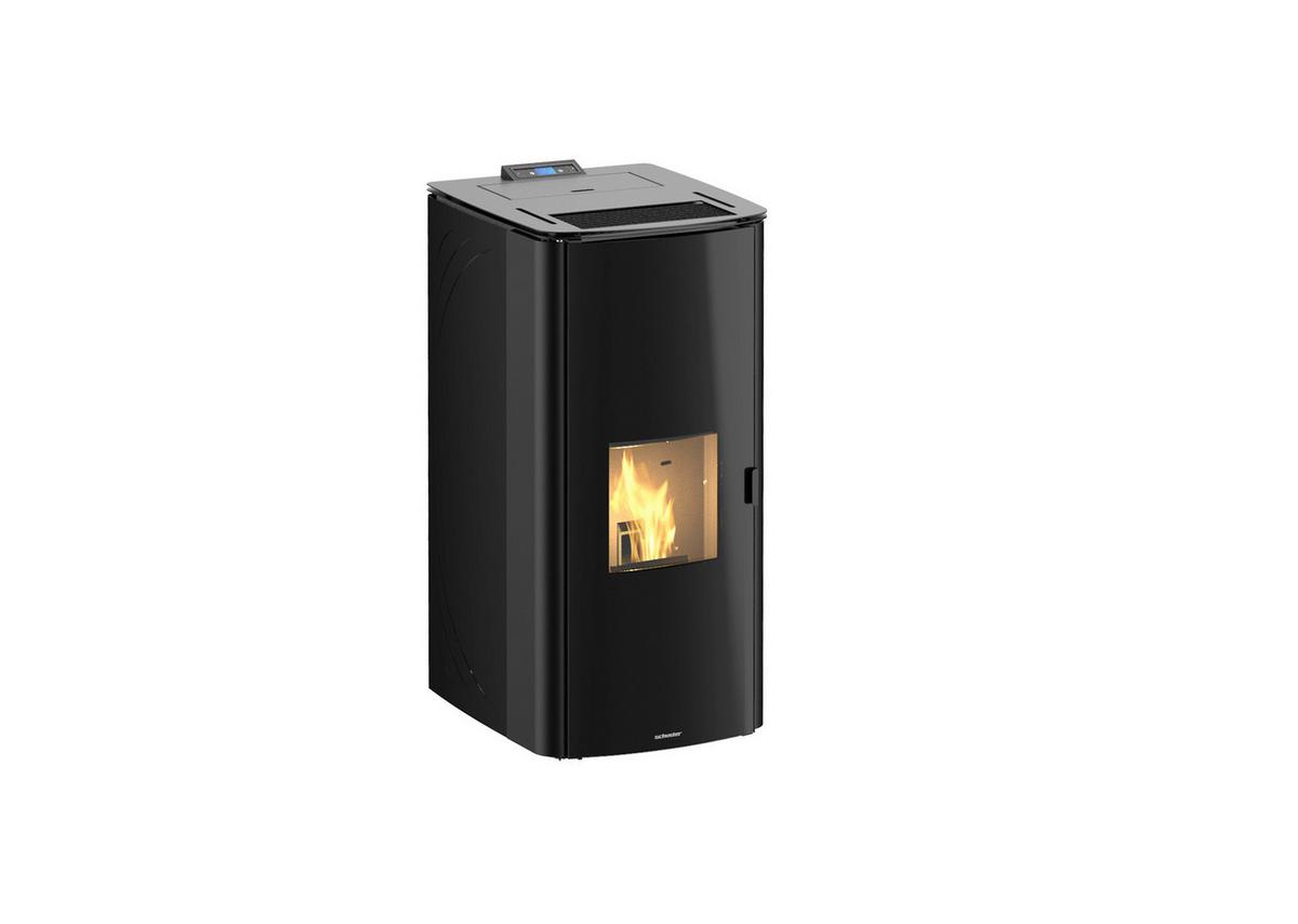 Pelletofen Wasserführend Idra Schwarz Metall 20 Kw Mit Wi-Fi - Schwarz, LIFESTYLE, Metall (59/122/68cm)