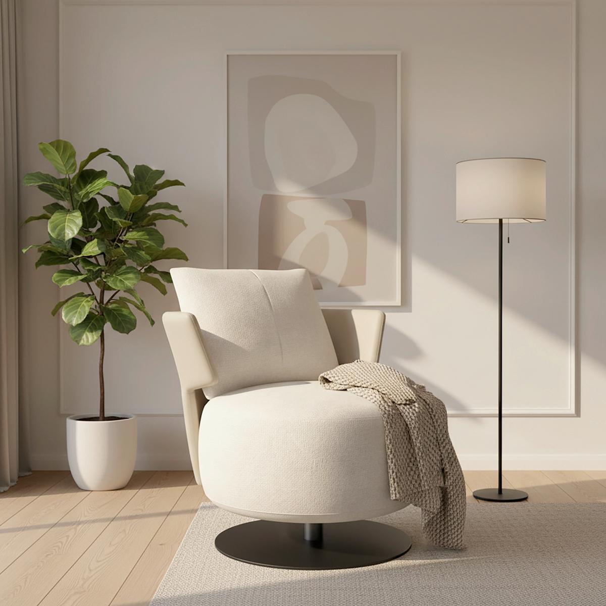 Kreslo NORA, béžová - čierna/béžová, Modern, kov/drevo (80/80/80cm) - Bessagi Home