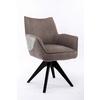 Stuhl Fulton Braun, Grau Beine Schwarz, B: 62 cm - Schwarz/Braun, Design, Holz/Textil (62/85/64cm) - Stylife