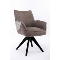 Stuhl Fulton Braun, Grau Beine Schwarz, B: 62 cm - Schwarz/Braun, Design, Holz/Textil (62/85/64cm) - Stylife