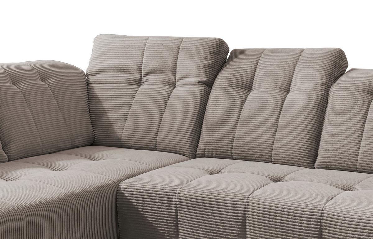 Ecksofa Mit Usb Anschluss Sano, Graubraun, S: 200x261 Cm - Graubraun/Schwarz, MODERN, Textil (200/261cm) - Livetastic