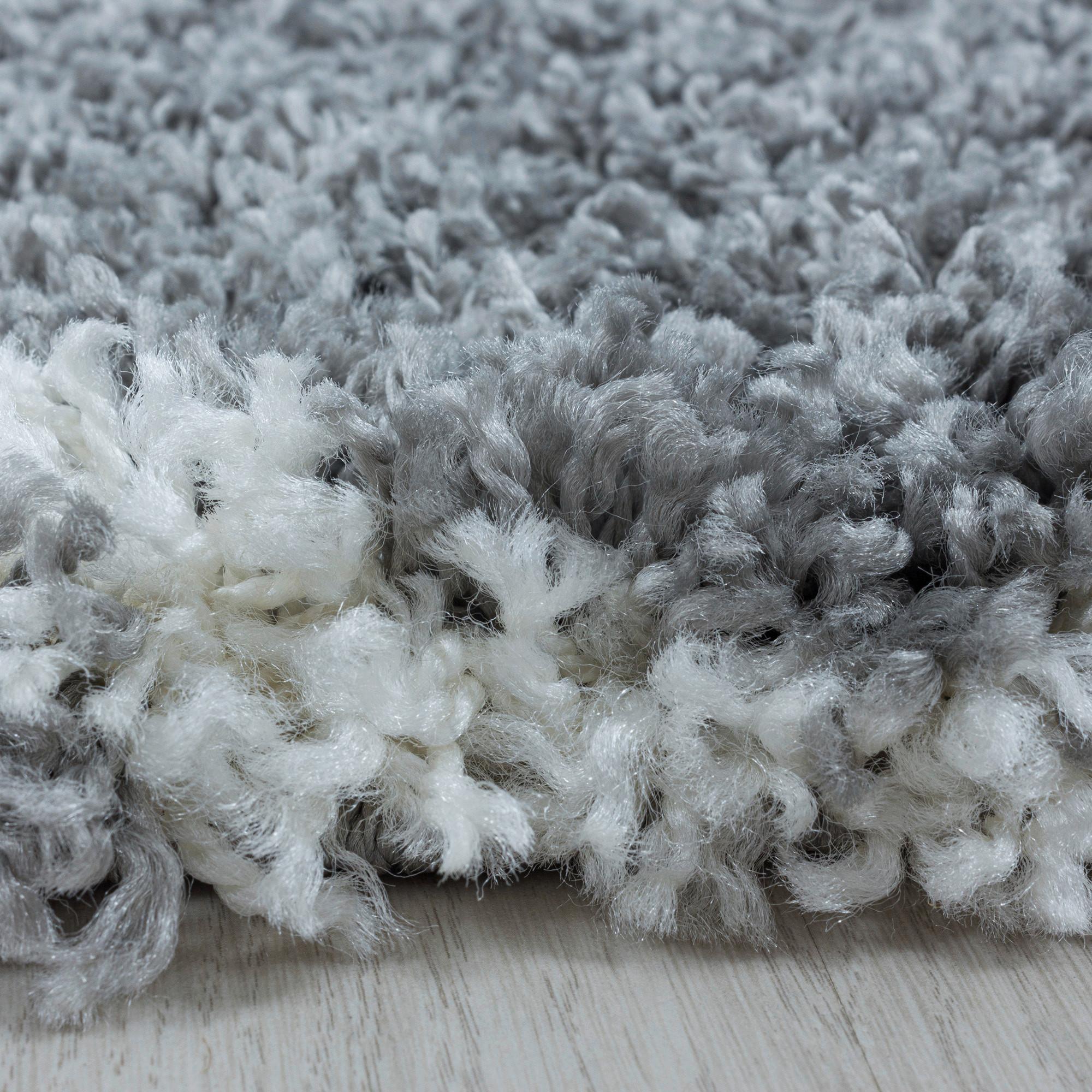 Webteppich Salsa Grau Rand Detail