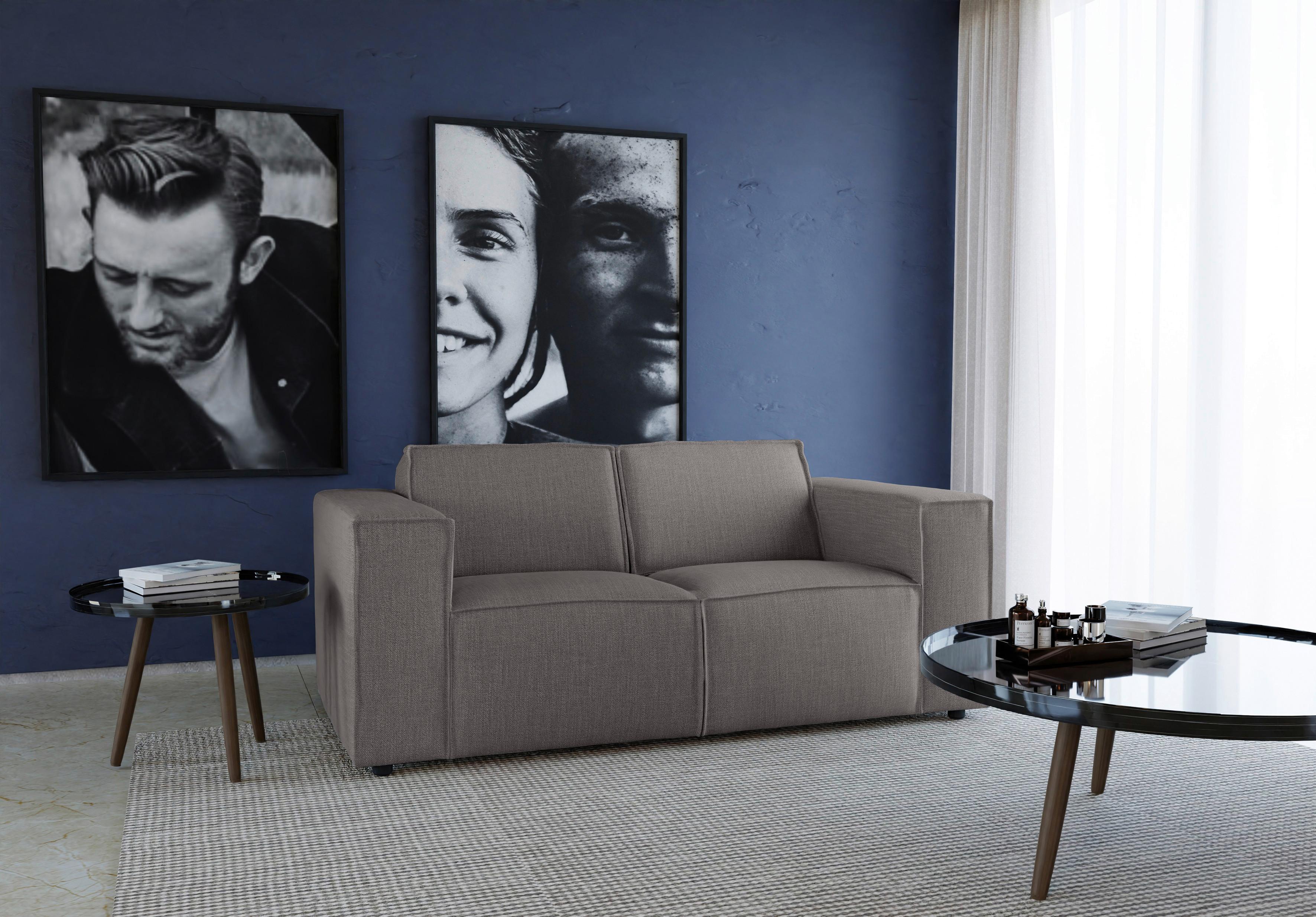 2-sitzer-sofa Dice Dunkelgrau - Dunkelgrau/Schwarz, MODERN, Textil (185/80/102cm) - MID.YOU