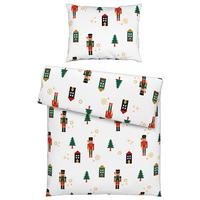 POSTEĽNÁ BIELIZEŇ NUSSKNACKER - biela/červená, textil (140/200cm) - Mömax