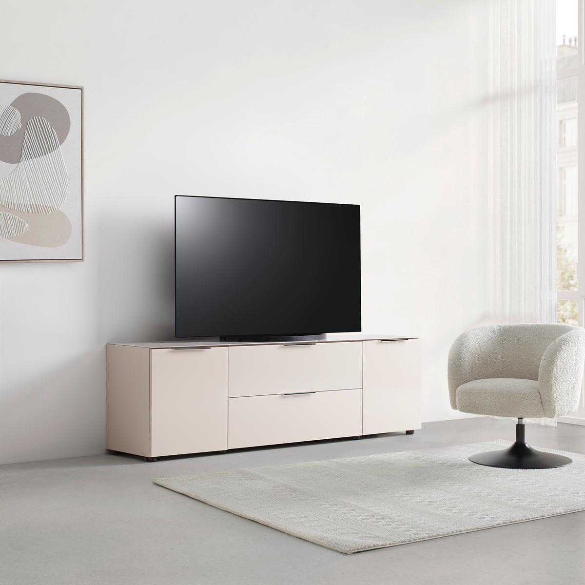 Lowboard Siena Kaschmir - černá/kašmírová, Moderní, kov/kompozitní dřevo (180/55/40cm) - Mömax