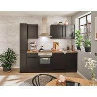Kuchyňský blok JACQUELINE bez spotřebičů, šířka 250 cm - černá/barvy dubu, Lifestyle, kompozitní dřevo/plast (250cm) - MID.YOU