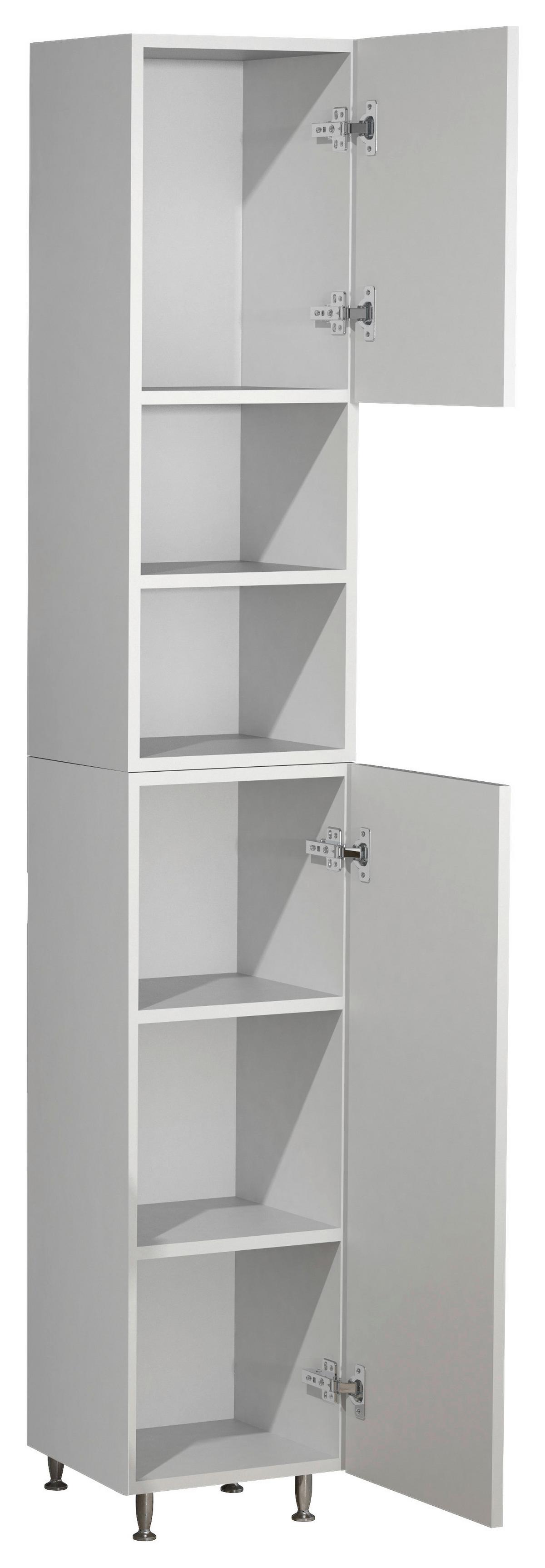 Badezimmer Hochschrank Lisalo 30x170 Cm Silberfarben - Silberfarben/Weiß, MODERN, Holzwerkstoff (30/170/25cm) - MID.YOU
