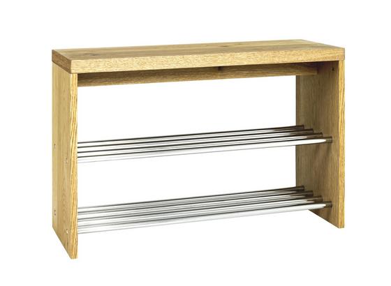 Garderobenbank Bench B: 81 cm Eiche Dekor - Chromfarben/Eichefarben, Basics, Holzwerkstoff (81/55/30cm) Garderobenbank Bench B: 81 cm Eiche Dekor - Chromfarben/Eichefarben, Basics, Holzwerkstoff (81/55/30cm)