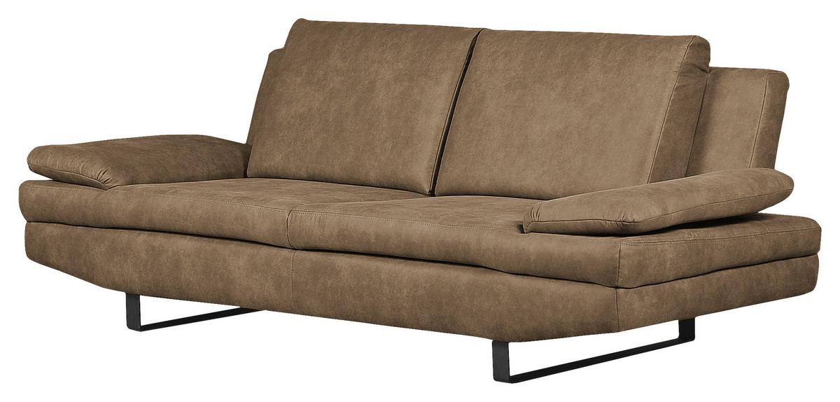 3-Stizer-Sofa Jovanna Schlammfarben B: 218 cm - Schlammfarben/Schwarz, Design, Textil (218/78/88cm) - MID.YOU