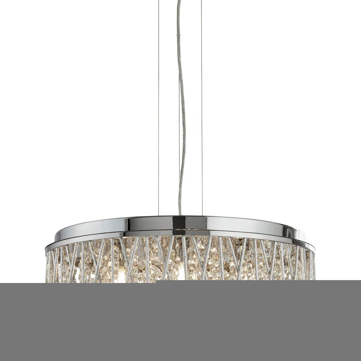 Hängeleuchte Elise H: 135 cm 7-Flammig, höhenverstellbar - Chromfarben, KONVENTIONELL, Glas/Metall (48/135cm)
