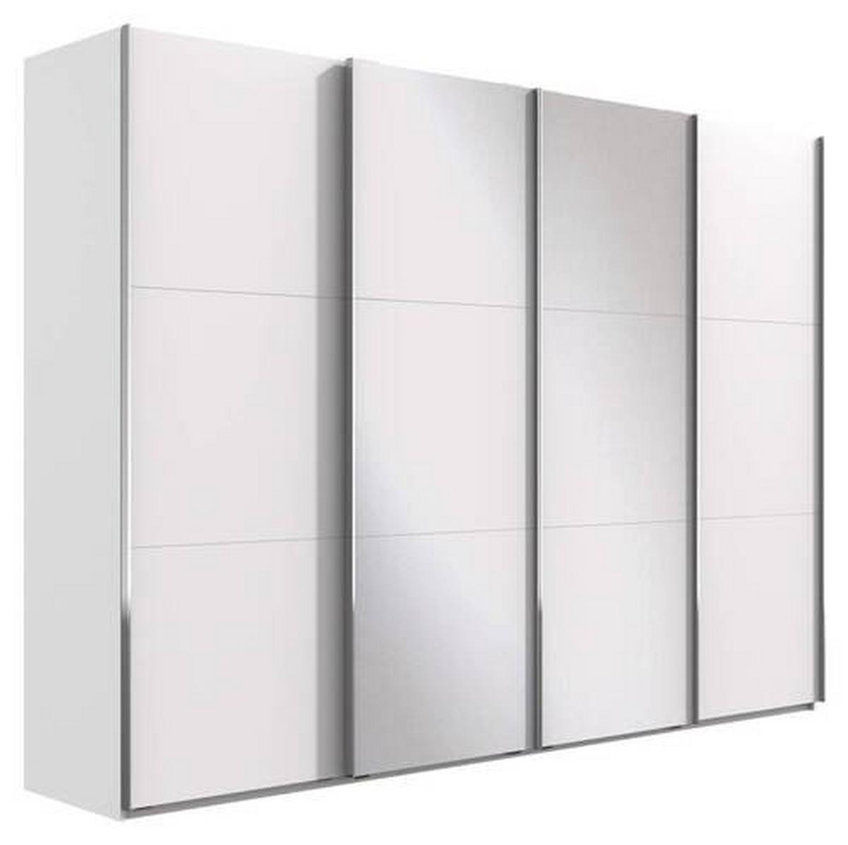 Schwebetürenschrank M. Spiegel 350cm Level 36a, Weiß - Weiß, Basics, Glas/Holzwerkstoff (350/216/65cm) - MID.YOU