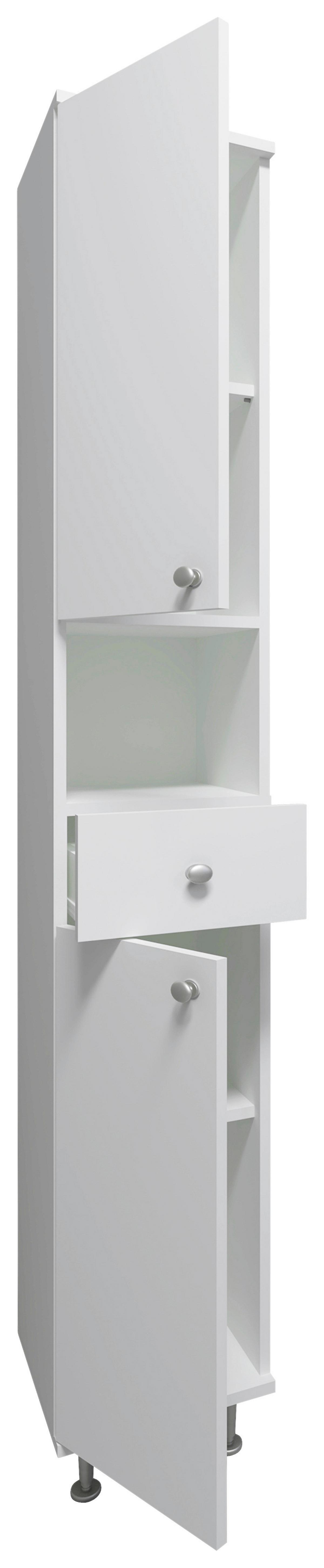 HOCHSCHRANK NILOSI - Silberfarben/Weiß, MODERN, Holzwerkstoff (30/185/31cm) - MID.YOU