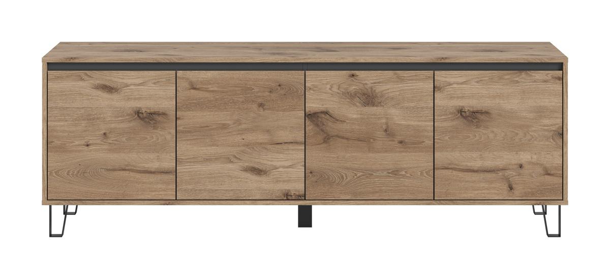 Lowboard Balton Eiche Dekor B: 184 Cm - Eiche dunkel, Design, Holzwerkstoff (184/64/40cm) - MID.YOU