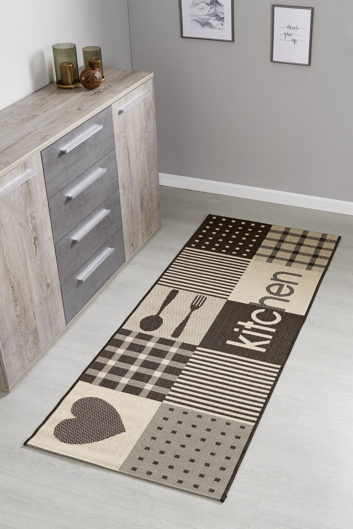 Konyhai Futószőnyeg Kitchen Kb. 80/200cm - bézs/barna, Basics, textil (80/200cm) - James Wood