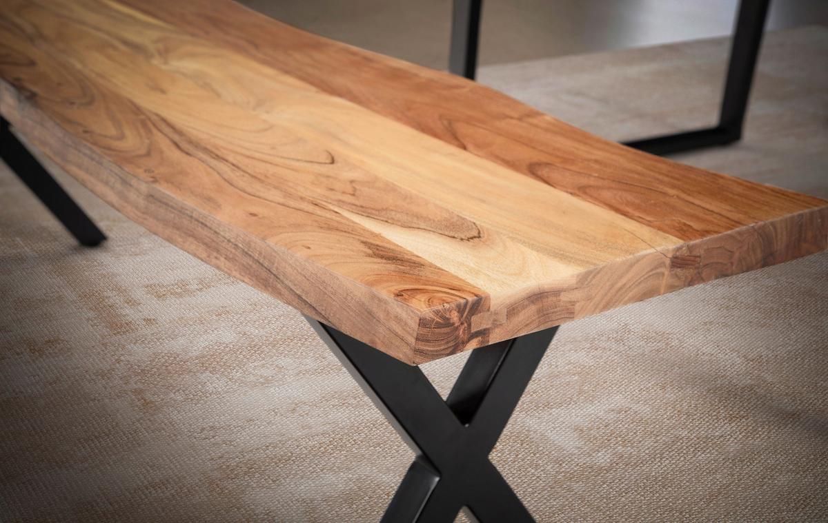 Sitzbank Wl7.297 - Schwarz/Akaziefarben, MODERN, Holz (120/45,5/40cm) - MID.YOU