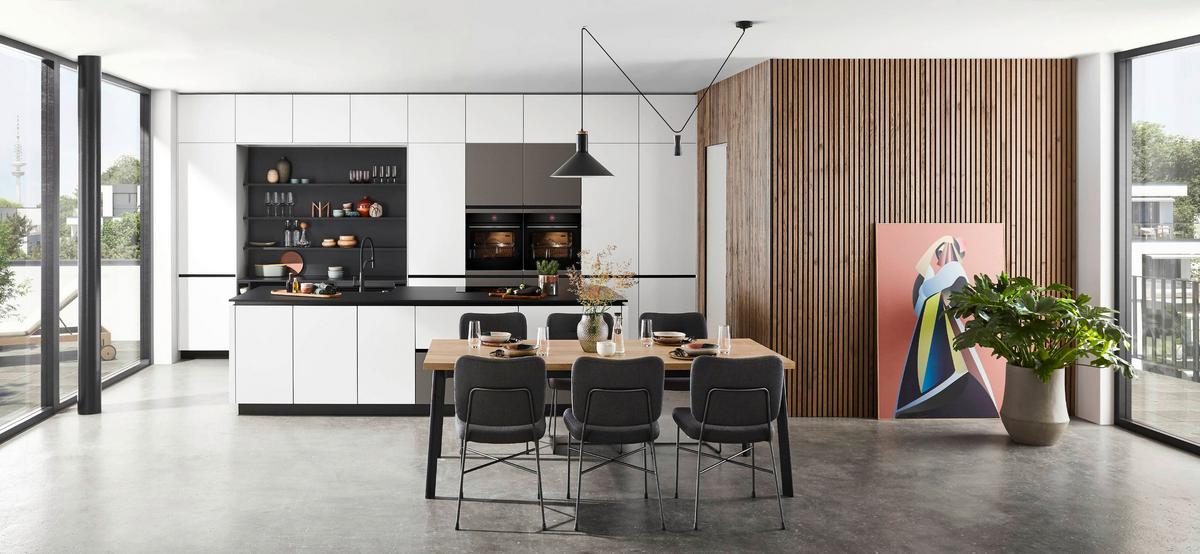 Einbauküche Atlantis Frei Planbar Modernes Design - Anthrazit/Titanfarben, MODERN, Holzwerkstoff - Vertico