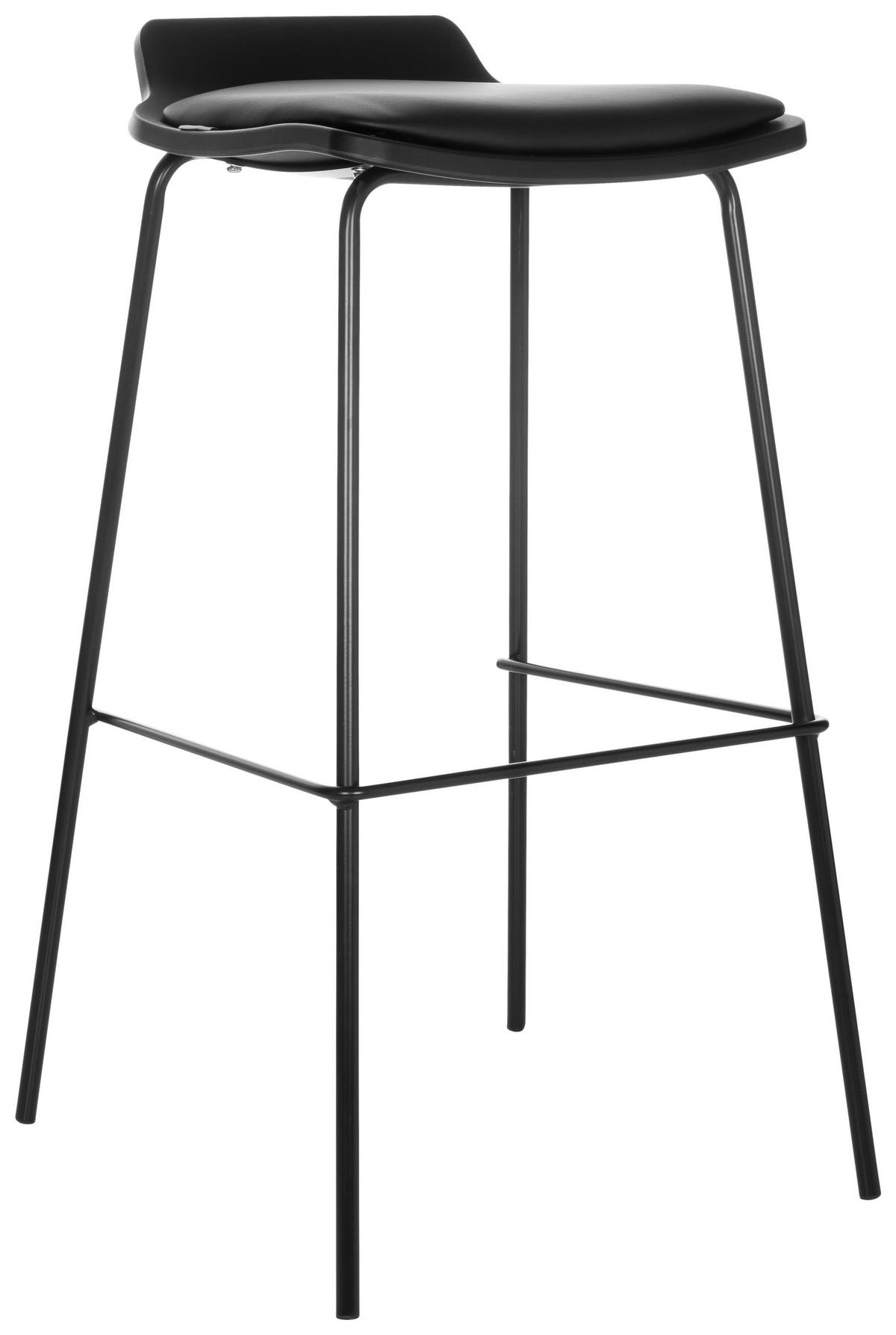 Barhocker Lonso 10 - Schwarz, Basics, Textil/Metall (47/82/49cm) - MID.YOU