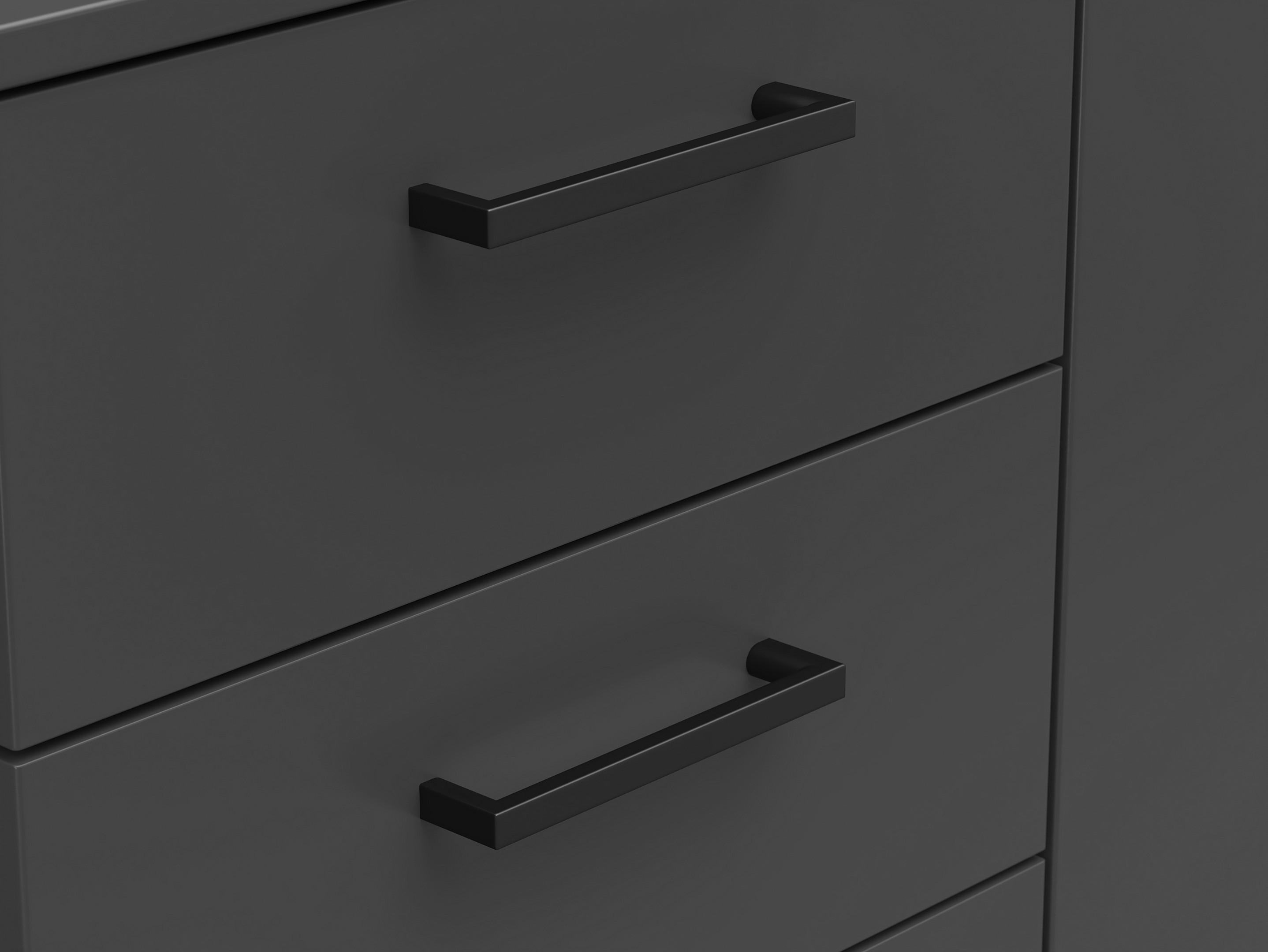 Kommode Multi,cab.3D/2drawers,s588-Kom - Anthrazit/Graphitfarben, MODERN, Holzwerkstoff (120/83/40cm)