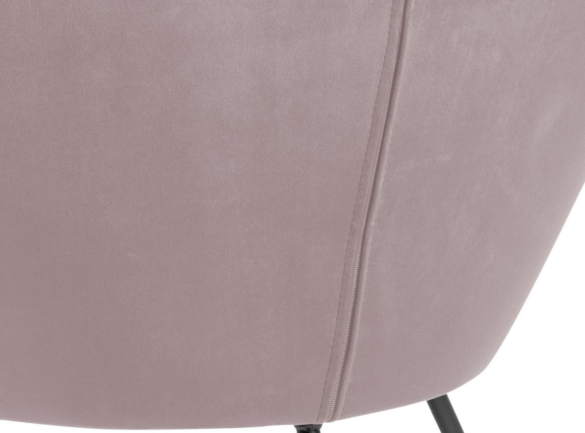 Esszimmerstuhl Center Rosa Samt Gepolstert - Schwarz/Rosa, Trend, Textil (82,0/79,0/72,5cm) - Carryhome
