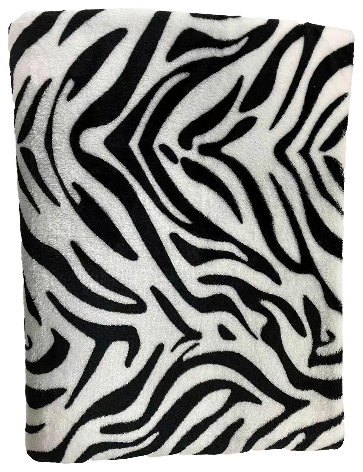 Kuscheldecke Safari Animalprint-Dessin 130x170 cm - Schwarz/Weiß, ROMANTIK / LANDHAUS, Textil (130/170cm) - James Wood