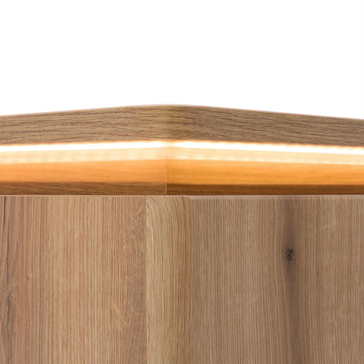 VYSOKÁ KOMODA ALAMEDA -EXKLUSIV- - barvy dubu/antracitová, Moderní, kov/kompozitní dřevo (90/128/38cm) - Mömax