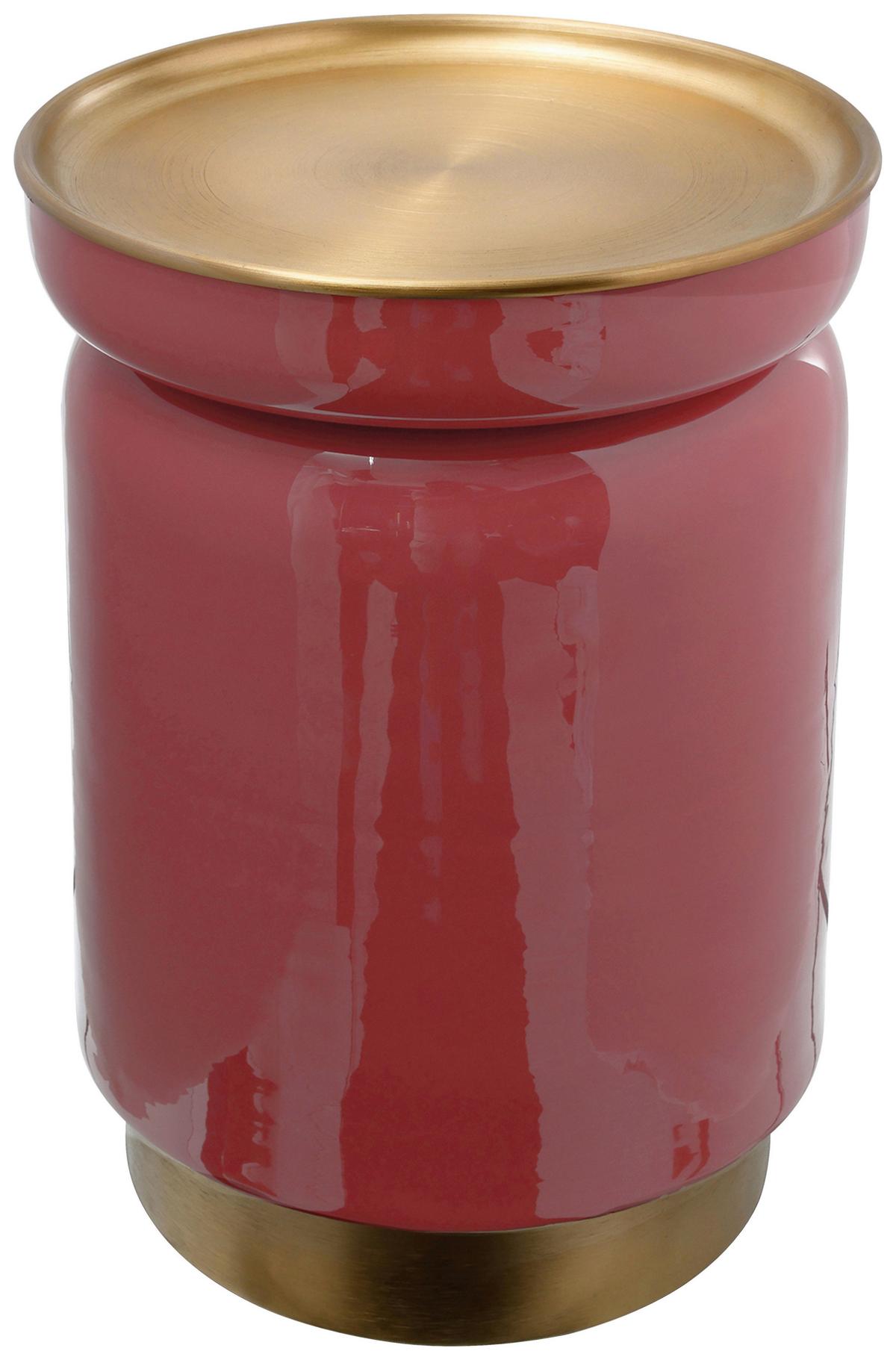 Beistelltisch Art Deco 175 Goldfarben/koralle B: 31,5 Cm - Koralle/Goldfarben, Design, Metall (31,5/46,5cm) - Kayoom