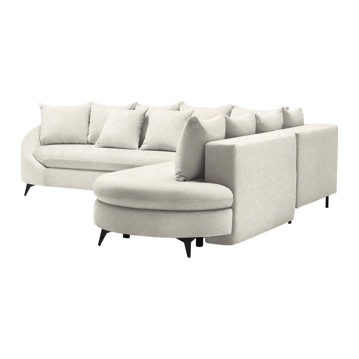 Rohová sedačka AXEL, pravá, béžová tkanina - černá/béžová, Moderní, kov/textil (291/250cm) - Mömax