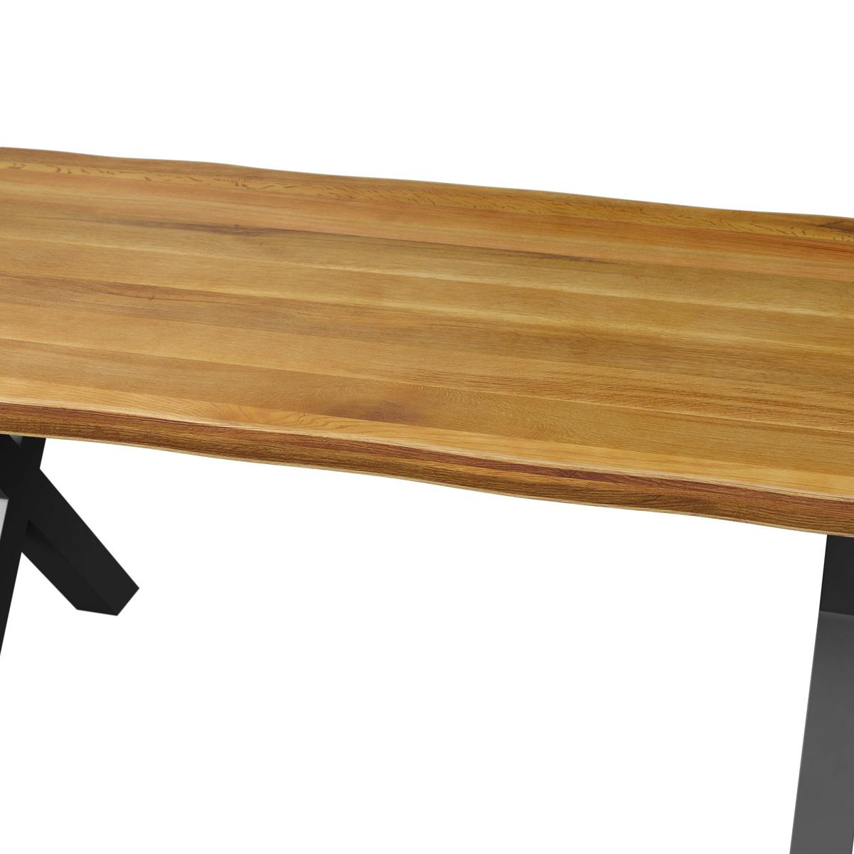 VÝSUVNÝ STŮL ARIANO - černá/barvy dubu, Moderní, kov/dřevo (240-160/76/90cm) - Bessagi Home