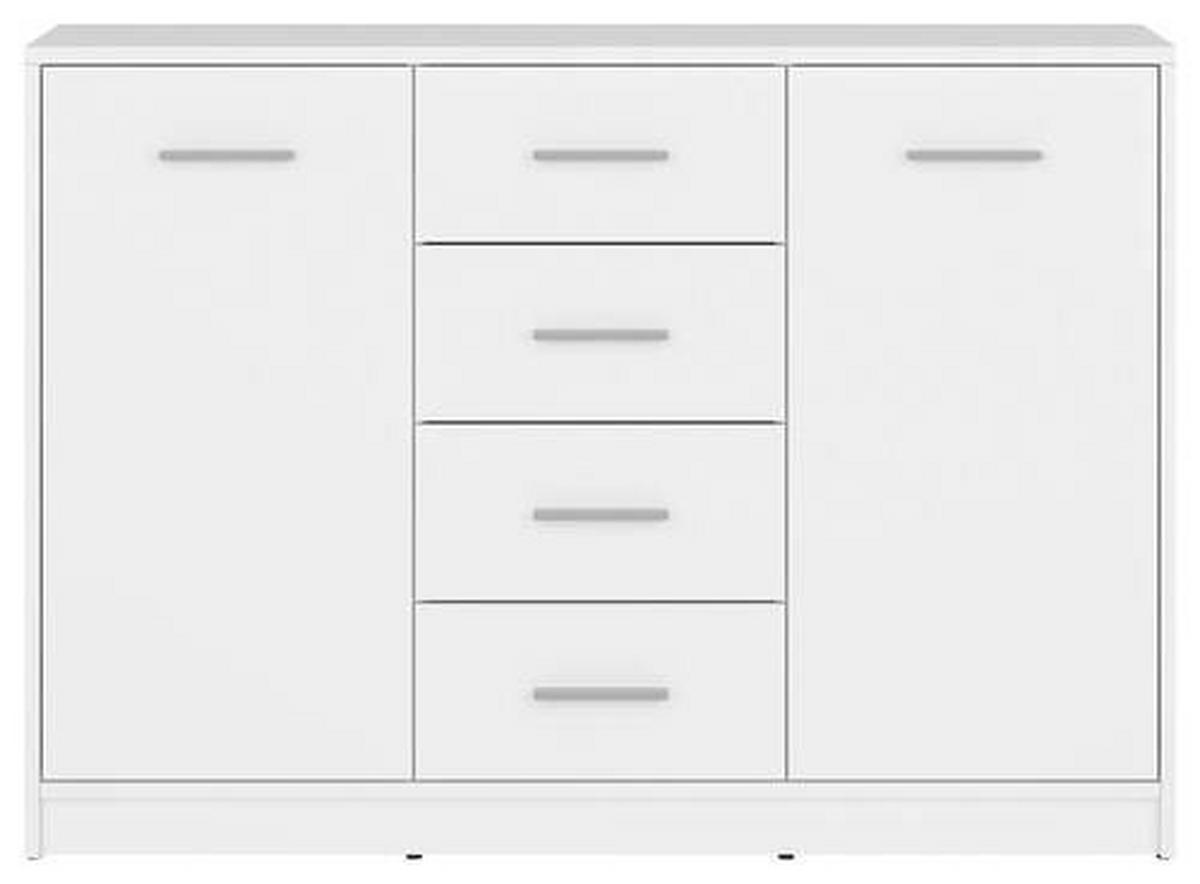 Kommode Nepo Plus Chest Of Drawers - Schwarz/Weiß, Design, Holzwerkstoff (118,5/84/34cm)