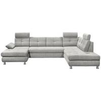 Sedací souprava ALBA U, pravá, stříbrná, úl.prostor, lůžko - barvy stříbra, Moderní, textil/plast (177/349/233cm) - MID.YOU