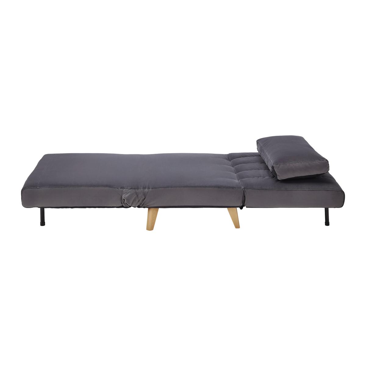 Rozkladacie kreslo Levin - sivé - sivá/prírodná farba, Modern, drevo/textil (103/94/82cm) - P & B