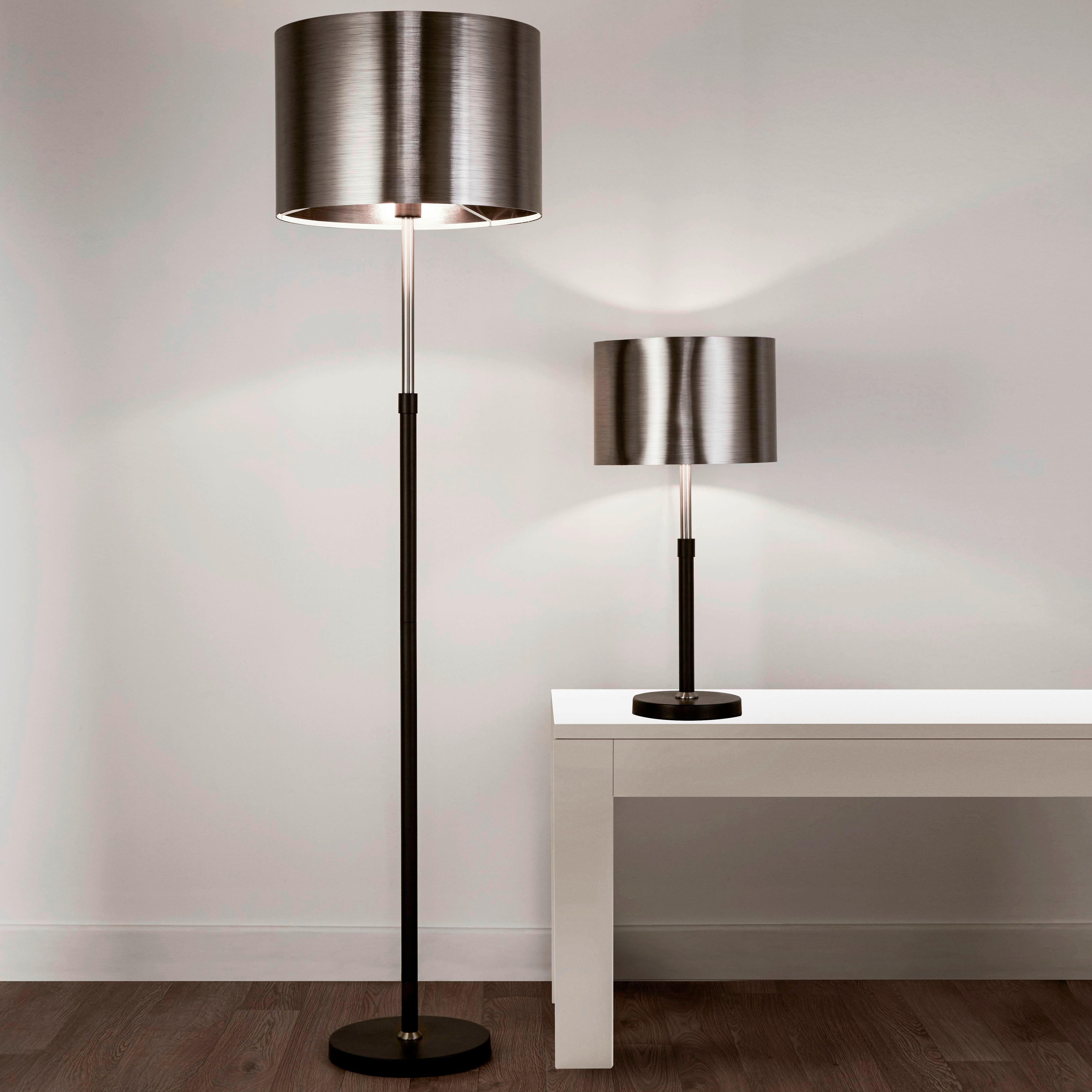 Stehleuchte Rachel Eu3879bk - Chromfarben/Silberfarben, LIFESTYLE, Kunststoff/Metall (40/40/155.5cm)