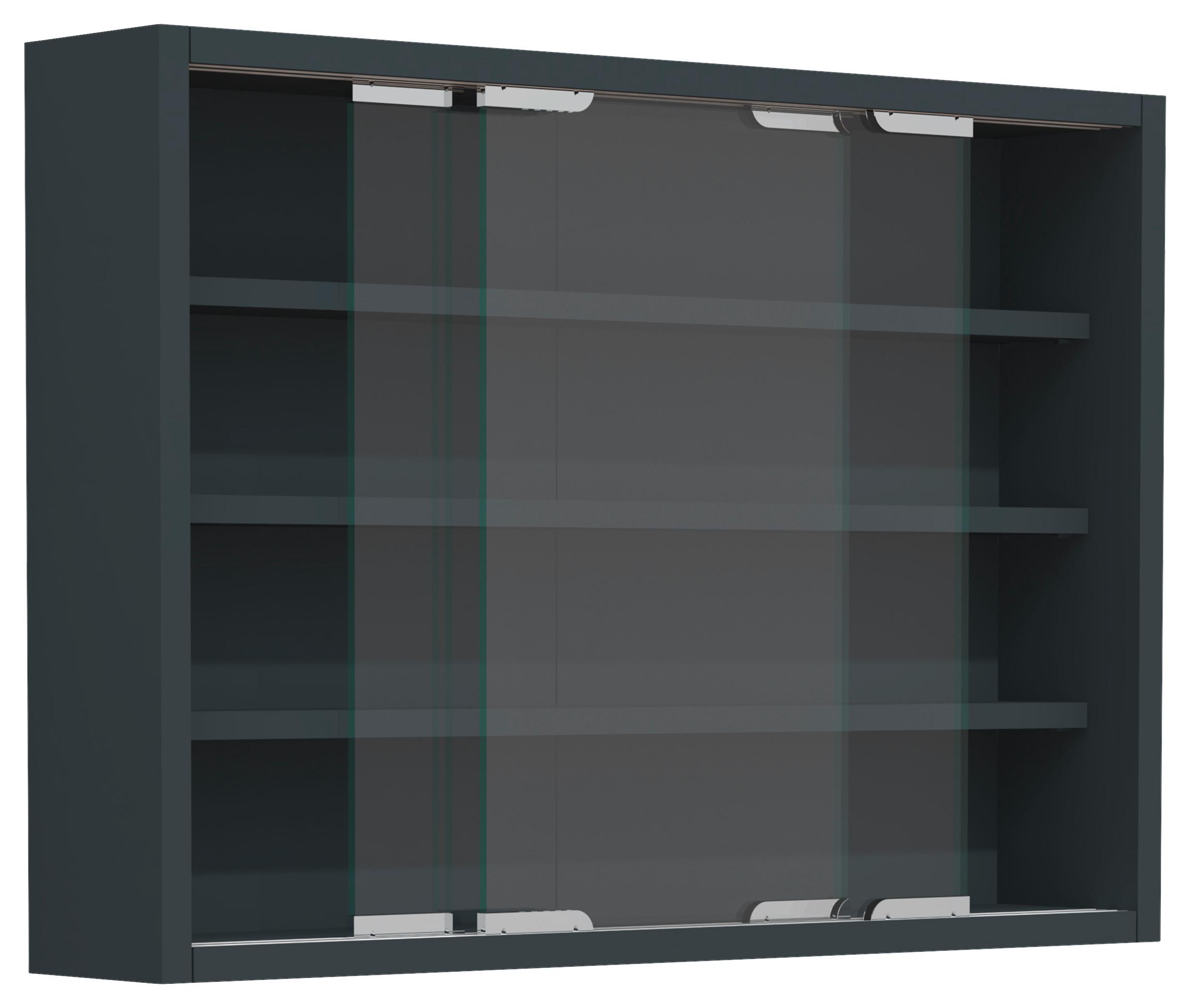 Hängevitrine Agisa M B: 57 Cm Anthrazit - Anthrazit, MODERN, Glas/Holzwerkstoff (57/40/10cm) - MID.YOU