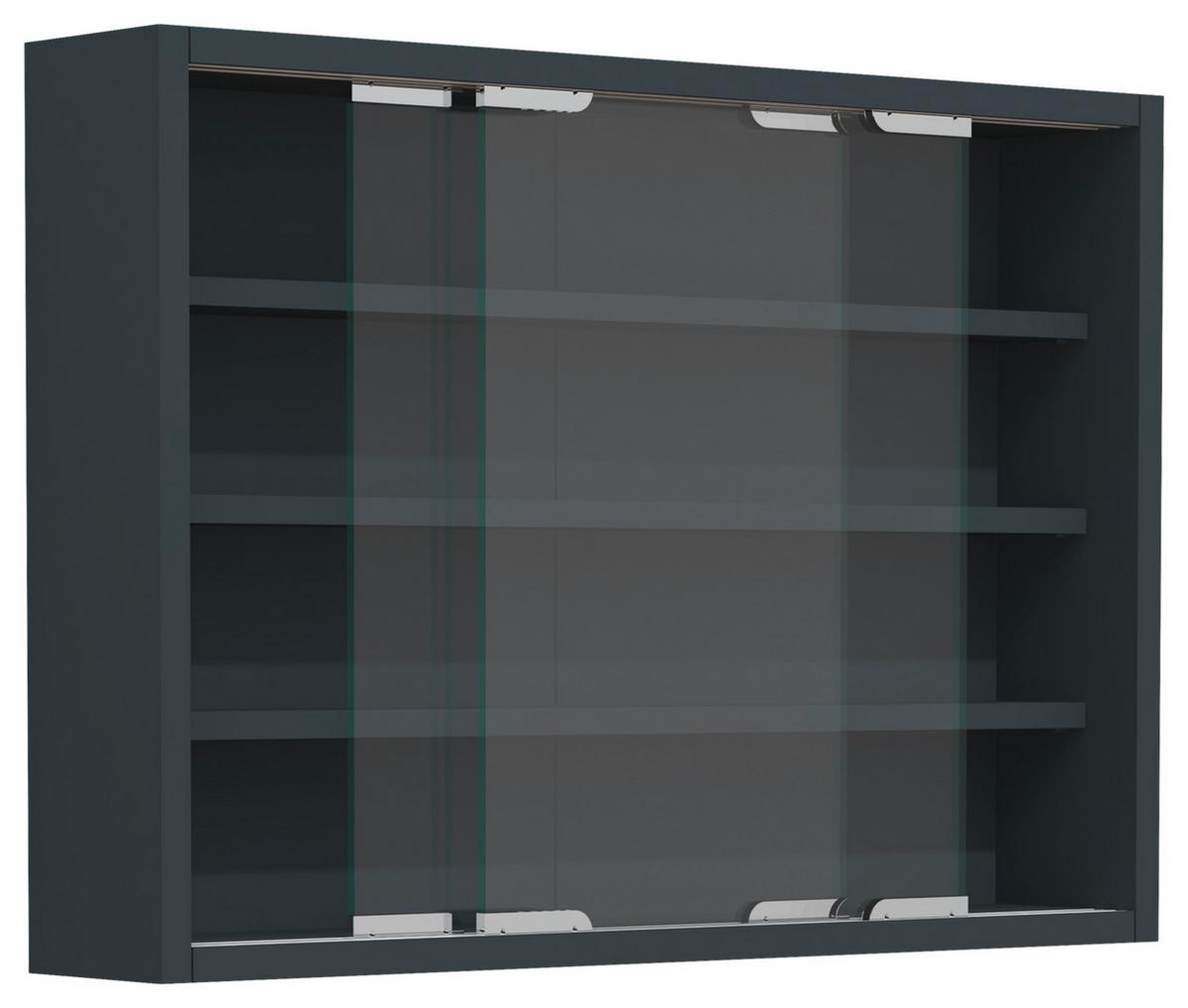 Hängevitrine Agisa M B: 57 Cm Anthrazit - Anthrazit, MODERN, Glas/Holzwerkstoff (57/40/10cm) - MID.YOU