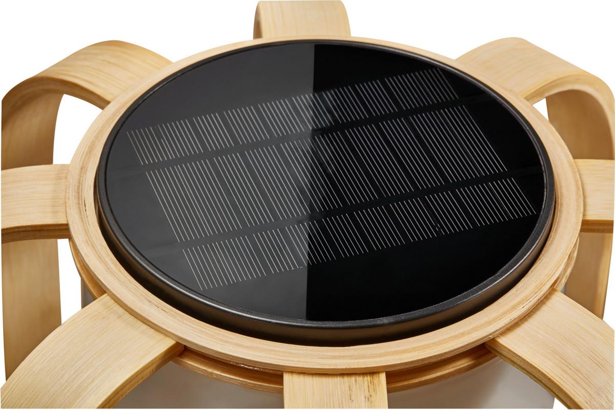 Solarleuchte Bob Solar Naturfarben D: 30 cm - Naturfarben, Basics, Holz/Kunststoff (30/40cm) - Nordlux