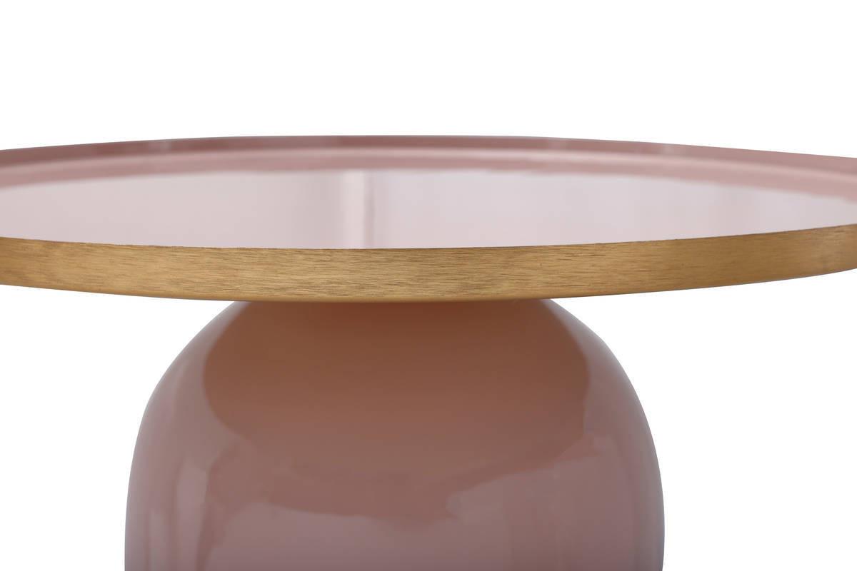 ODKLÁDACÍ STOLEK ART DECO - starorůžová/barvy zlata, Trend, kov (51/41/51cm)