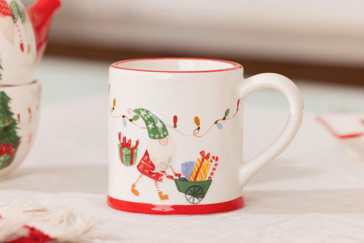 Csésze Luise Kb. 350ml - piros/fehér, Konventionell, kerámia (9/9cm) - Luca Bessoni