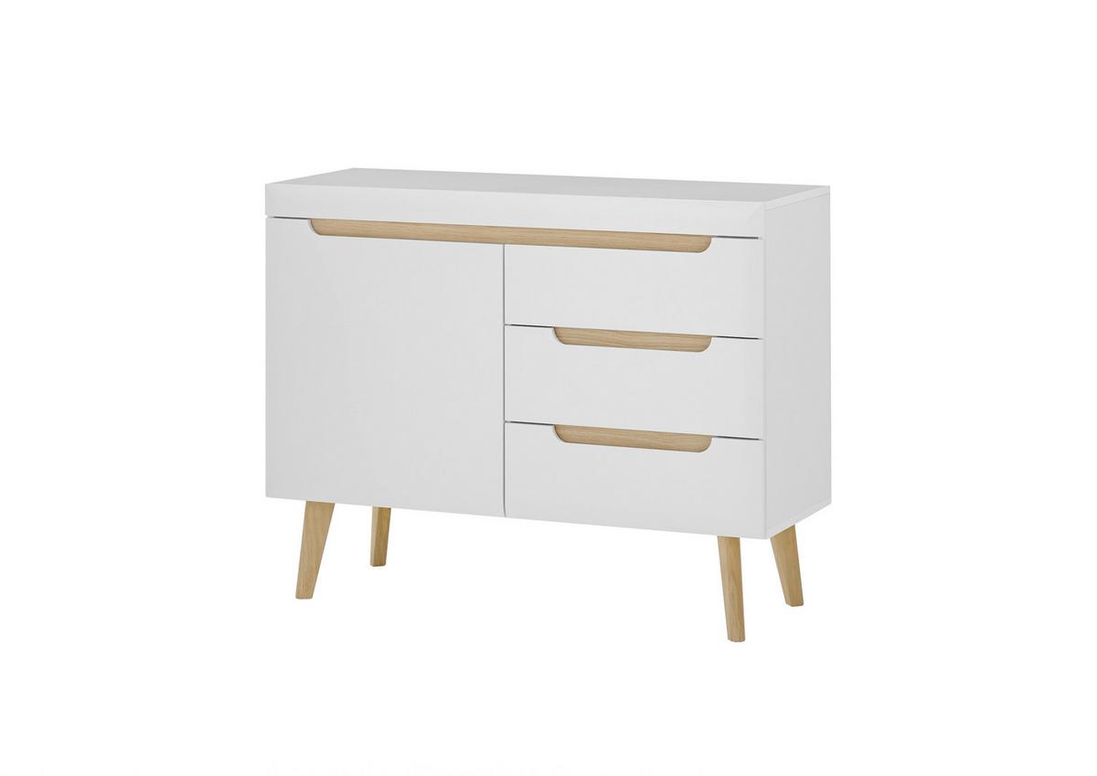 Sideboard Svante Torge Weiß/Eichefarben B: 107 cm - Eichefarben/Weiß, Design, Holzwerkstoff (107/83/40cm) - MID.YOU