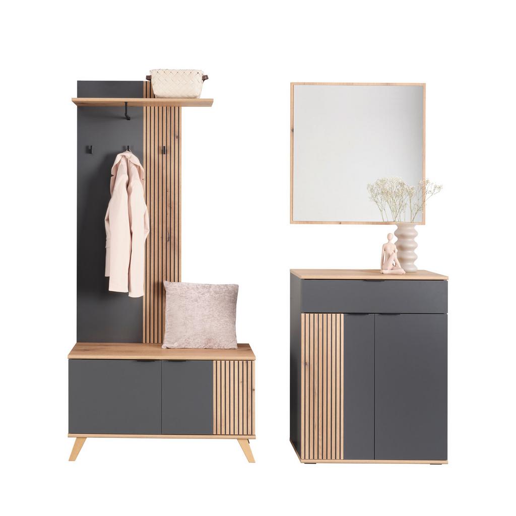 Garderobe Clever Anthrazit /Eichefarben B: 160cm