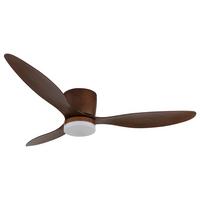 Deckenventilator Opal Dunkelbraun D: 131,5 cm - Dunkelbraun/Opal, KONVENTIONELL, Kunststoff/Metall (131,5/22,6cm) - Globo