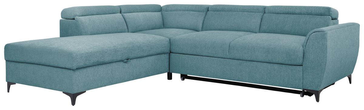 Ecksofa Lapis Petrol S: 217/255 Cm - Petrol/Schwarz, KONVENTIONELL, Textil (217/255cm) - MID.YOU