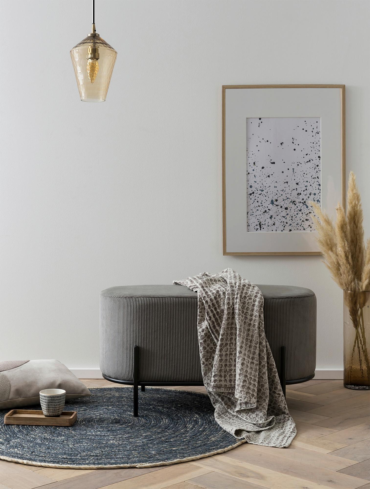 Hocker Grau B: 80 Cm - Schwarz/Grau, MODERN, Textil (80/42/40cm) - Livetastic