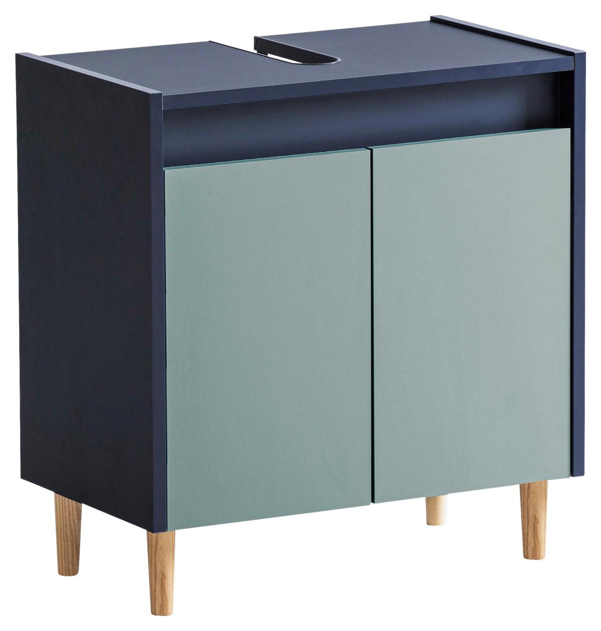 Waschbeckenunterschrank Lovis Wbu 570 - Eschefarben/Dunkelblau, MODERN, Holzwerkstoff (56,9/60,1/33,0cm) - MID.YOU