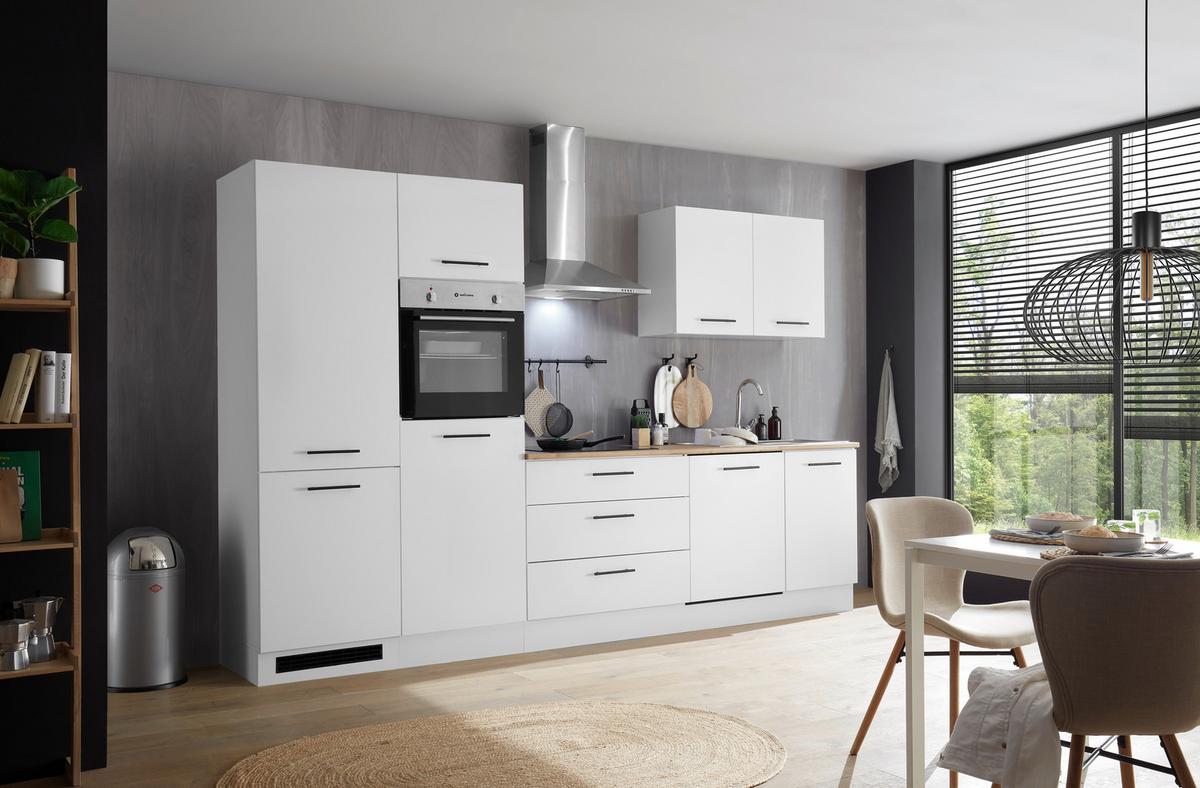 Küchenblock Tirol Weiß B: 310 cm - Eichefarben/Weiß, Basics, Holzwerkstoff (310cm) - MID.YOU