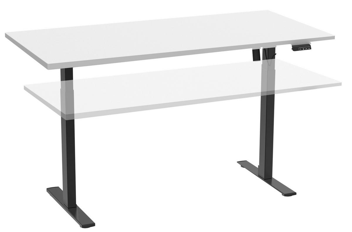 Schreibtisch E-Lona Schwarz/Weiß B: 110 cm - Silberfarben/Schwarz, Design, Holzwerkstoff/Metall (110/80/71cm) - MID.YOU